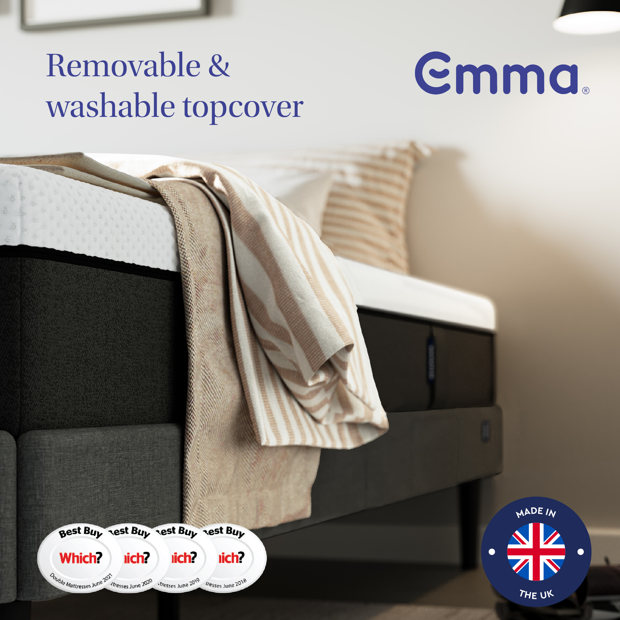 Emma Certified Original Refurbished Mattress, Memory Foam, Medium Firm